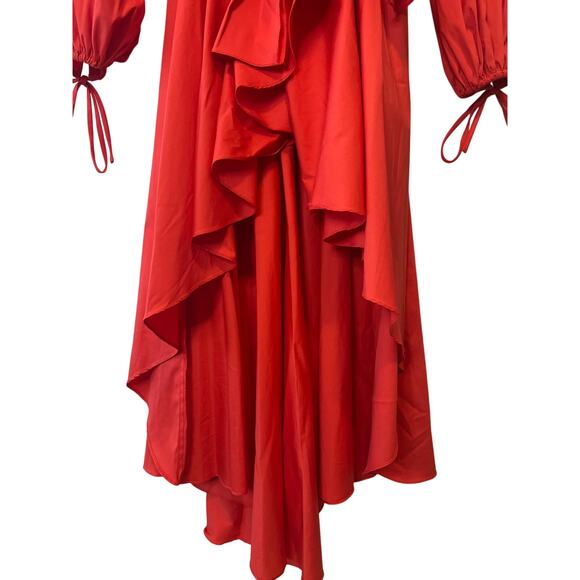 Caroline Constas Red Lena Wrap Ruffle High-Low Dress Size XS – $695 Retail - Picture 6 of 10